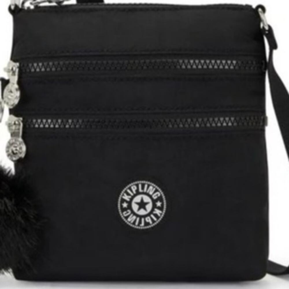 Kipling Alvar Extra Small Mini Bag Black Crossbody Purse Multizipper Pouches